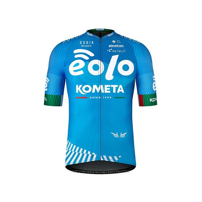 2021 Maillot Cyclisme Eolo Kometa Bleu Manches Courtes et Cuissard